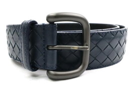 【中古】【美品】BOTTEGA VENETA ボッテガヴェネタ　 イントレチャート ブルー　 レザーベルト