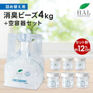 ハルの消臭剤 消臭ビーズ 詰め替え用 4.0kg 空容器セット | 無臭 無香料 部屋 ペット ゴミ箱 消臭 置き型…