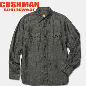 Cushman(クッシュマン） リネンシャンブレーワークシャツ 【25266】ブラック