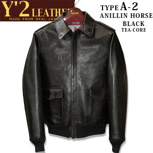 �@Y'2 LEATHER �i���C�c�[���U�[�jCELLULOID×HALLO-WIN�ʒ�BLACK Type A-2ANILINE HORSE BLACK TEA-CORE Type A-2 �yBLACK TEA-CORE�E�u���b�N���c�z