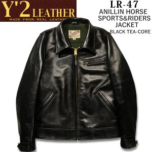 Y'2 LEATHER �i���C�c�[���U�[�jANILIN HORSE SPORTS & RIDERS JACKET�i�A�j�����z�[�X�X�|�[�c&���C�_�[�X�W���P�b�g�jLR-47 �u���b�N(���c)