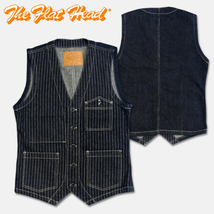 楽天市場】THE FLAT HEAD(フラットヘッド)ウォバッシュデニムベスト 