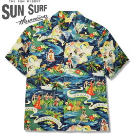 SUN SURF（サンサーフ）スペシャルアロハシャツ【"LAND OF ALOHA" SS39059】ネイビー