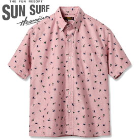 SUN SURF(サンサーフ)COTTON OXFORD B.D. SHIRT “HULA DANCER”（コットンオクッスフォードB.Dシャツ“フラダンサー”）SS39282 【RED・レッド】