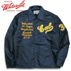 WHITESVILLE （ホワイツビル）NYLON COACH JACKET WITH EMBROIDEREDナイロンコーチジャケット刺繍入りWV15388【ネイビー】