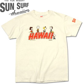 SUN SUR×PEANUTS（サンサーフ×ピーナッツ）コラボレーション半袖Tシャツ【SS78228 "HAWAII"】オフホワイト