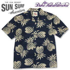 SUN SURF(サンサーフ)DUKE KAHANAMOKU COTTON HAWAIIAN SHIRT（デュークカハナモクコットンハワイアンシャツ）"DUKE'S PINEAPPLE" DK37811【ネイビー】