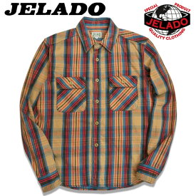 JELADO(ジェラード）Unionworkers Shirts Short Length (ユニオンワーカーズシャツショートレングス）長袖チェックネルシャツ（ショート丈）JP82125【ピーナッツ】