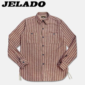 JELADO(ジェラード）30's Dobby Stripe "CARPENTER SHIRTS"（ドビーストライプカーペンターシャツ）【5MH-1222】オールドレッド