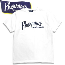 PHERROW'S（フェローズ）半袖プリントTシャツ【23S-PT1 Pherrow's Sportswear】ホワイト