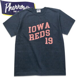 PHERROW'S（フェローズ）プリント半袖Tシャツ24S-PMT5【IOWA REDS ネイビー】