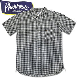 PHERROW'S　(フェローズ ）半袖麻混チェックBDシャツ【19S-PBDS2】小ギンガムチェック
