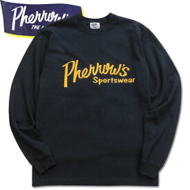 PHERROW'S（フェローズ）プリント長袖Tシャツ【PLT1】ネイビー