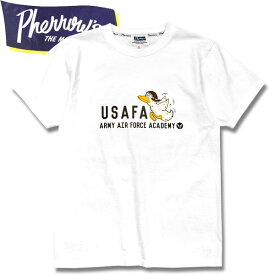 PHERROW'S（フェローズ）プリント半袖Tシャツ【22S-PT24・USAFA】ホワイト