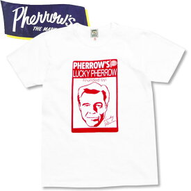 PHERROW'S（フェローズ）半袖Tシャツ【20S-PTJ5 LUCKY PHERROW】ホワイト×レッド