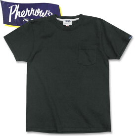 PHERROW'S（フェローズ）半袖ポケット付きTシャツ【22S-PPT】S.ブラック