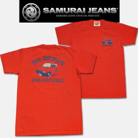 SAMURAI JEANS（サムライジーンズ）半袖Tシャツ【SMT11-104 自動車倶楽部　CITY 】レッド