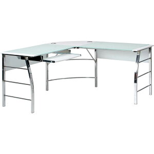 【★ポイント5倍★】10/24~10/27開催!お買い物マラソン(要エントリー) 不二貿易 ガラスPCデスク L型 CT-1040WH インテリア エクステリア 内装 おしゃれ 新生活 一人暮らし 同棲 収納 収納ボックス