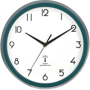 【★ポイント5倍★】10/24~10/27開催!お買い物マラソン(要エントリー) 不二貿易 電波掛時計 カペラ Φ27cm グリーン(GR)(27267) インテリア エクステリア 内装 おしゃれ 新生活 一人暮らし 同棲