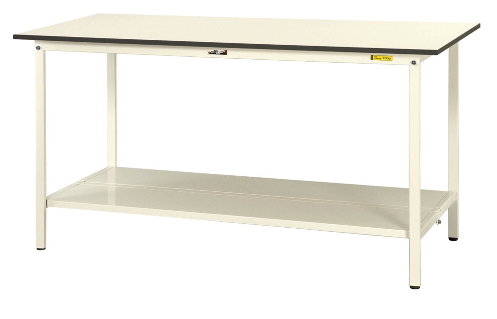 山金工業 ワークテーブル150シリーズ 固定式 全面棚板付 W750×D750