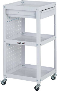 【★ポイント5倍★】10/24~10/27開催!お買い物マラソン(要エントリー) 【法人限定】【工具保管・小物収納】コンビニワゴン パンチングパネル・キャビネット付き3段 WCLPC-3-P