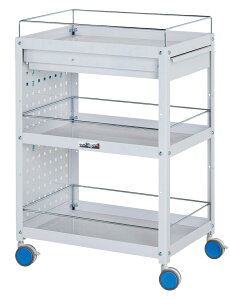 【★ポイント5倍★】10/14~10/17開催!お買い物マラソン(要エントリー) 【法人限定】【落下防止・工具保管・小物収納】色彩(Irodori)ワゴン パンチングパネル・コボレ止め・キャビネット付き3