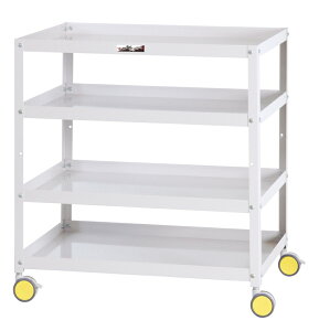 【★ポイント5倍★】10/14~10/17開催!お買い物マラソン(要エントリー) 【法人限定】【小回りで便利】色彩(Irodori)ワゴン オープンタイプ4段 CWCW-4-YE