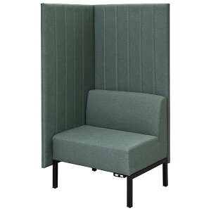 【★ポイント5倍★】10/24~10/27開催!お買い物マラソン(要エントリー) 【法人限定/車上渡し】アール・エフ・ヤマカワ カッコ ファブリックソファ W760×H1500 グリーン 片側パネルタイプ コン