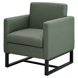 【★ポイント5倍★】10/14~10/17開催!お買い物マラソン(要エントリー) 【法人限定/車上渡し】アール・エフ・ヤマカワ スクエアソファ2 ファブリック 1人掛け グリーン RFSSF2-F1PGN 家具 インテ