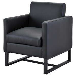 【★ポイント5倍★】10/14~10/17開催!お買い物マラソン(要エントリー) 【法人限定/車上渡し】アール・エフ・ヤマカワ スクエアソファ2 レザー 1人掛け ブラック RFSSF2-L1PBK 家具 インテリア 生