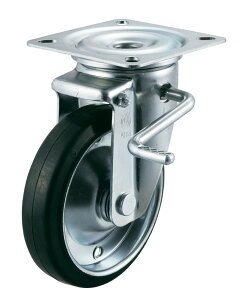 【★ポイント5倍★】10/24~10/27開催!お買い物マラソン(要エントリー) ユーエイ PMシリーズ PMS-LB型 自在車プレート式(ダブルストッパー付) PMS-150WBLB-R キャスター 車輪 運搬