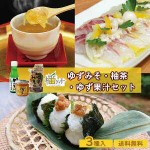 柚りっ子 ゆずみそ・柚茶・ゆず果汁セット 送料無料 柚子味噌 柚子茶 柚子果汁 調味料ギフト 徳島 お取り寄せ調味料 プレゼント (北海道・沖縄別途送料)