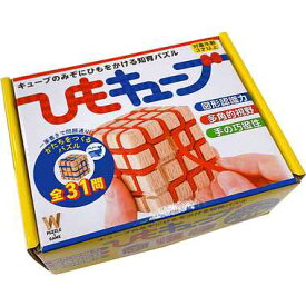 幻冬舎 479007 立体型ひもとおしパズル ひもキューブ 対象年齢：5才以上 学習教具 木製パズル ゲーム