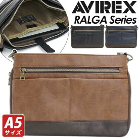 アヴィレックス ショルダーバッグ AVIREX 男女兼用 アビレックス 2way ショルダーサコッシュショルダー クラッチバッグ 斜めがけ 斜めがけバッグ 通学 通勤 ユニセックス タブレット収納 ミリタリー 黒 A5 おしゃれ 人気 LARGA ラルガ AX2030