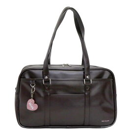 スクールバッグ 合皮 NICE CLAUP ナイスクラップ スクバ チャーム付き 通学バッグ ボストンバッグ ボストン かばん 無地 高校生 学生 学校 女子 女子高生 女の子 A4 A4サイズ 学生カバン 中敷き 底板 自立 バッグ かばん レディース おしゃれ 人気 NC378