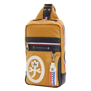 き*ん様 良品カステルバジャック ボディバッグカラフルデカロゴレザー 