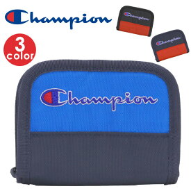 チャンピオン 財布 Champion 二つ折り財布 メンズ 男 男の子 男性 小銭 ファスナー ウォレット 札入れ カード入れ カード コインケース シンプル ブラック 黒 小学生 中学生 高校生 スポーツ 小さめ コンパクト ミニ ストラップ付き 子供 キッズ ジュニア 63483 【CL】