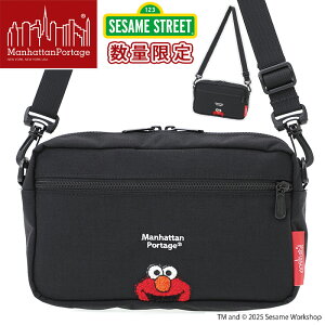 ショルダーバッグ マンハッタンポーテージ ManhattanPortage 限定モデル 2025 秋冬 新作 正規品 セサミストリート ショルダー ミニショルダー ユニセックス 男女兼用 ブラック 黒 かわいい 軽量 JOG