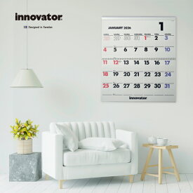 innovator イノベーターカレンダー2026 壁掛け Lサイズ ホワイト 白 スケジュール 予定表 書き込み 北欧デザイン インテリア 1月はじまり