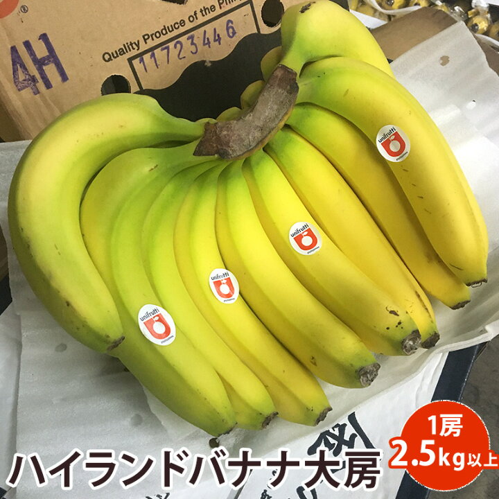 楽天市場 フィリピン産 ハイランドバナナ大房1個 バナナ 贈答用 業務用 ばなな ハイランド高地栽培 大房 はまべじ