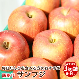 【訳あり】青森県産　サンふじ 3kg（8〜14玉）林檎 リンゴ 訳アリ フルーツ ギフト プレゼント送料無料