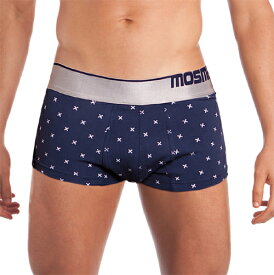 男性用下着 送料無料 オーストラリアのクールなメンズアンダーウェア モスマン MOSMANN SILVER TRUNK NAVY PRINT SXL