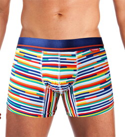 男性用下着 送料無料 オーストラリアのクールなメンズアンダーウェア モスマン MOSMANN LUXE MULTI COLORS STRIPED PRINT BOXER-LEG SXL