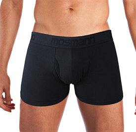男性用下着 送料無料 オーストラリアのクールなメンズアンダーウェア モスマン MOSMANN M-SERIES Boxer Brief BLACK （前開き） SXL