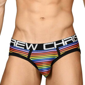 メンズセクシーアンダーウェア アンドリュークリスチャン 送料無料 ANDREW CHRISTIAN Disco Pride Stripe Brief wAlmost Naked XS,S,M,L,XL