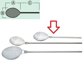 すくいあみ 【ノノジ 18-8 調理用スクイカゴ 粗 M KGA-003M】 ののじ KGA-003M (A):275(B):245(C):600 【業務用】【送料無料】