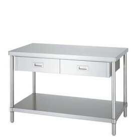 WDB－18060パイプ脚 作業台 ベタ棚仕様 片面引出付/業務用/新品/送料無料