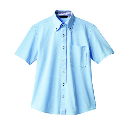 ニットシャツ 兼用 半袖 ZK2712-4CB 小物送料対象商品 新品 プロ用 ブルー 新作からSALEアイテム等お得な商品満載 低価格の