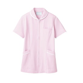 ナースジャケット 半袖 ピンク/白 レディス 73-1564/業務用/新品/小物送料対象商品