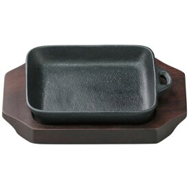 取っ手付角型ステーキ鉄皿18.5cm用木台/業務用/新品/小物送料対象商品